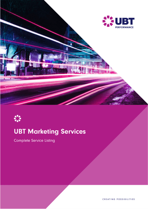 Brochura digital de serviços de marketing criada na Flipsnack